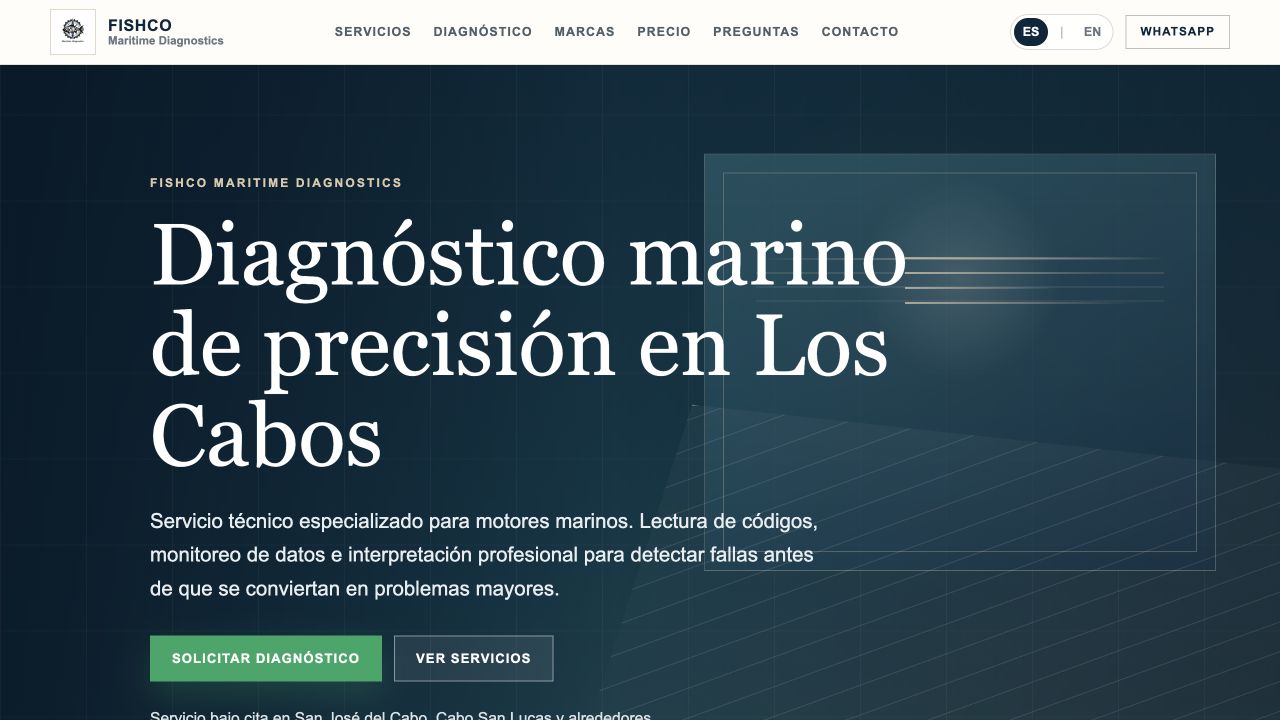 Captura de la web FishCo Maritime Diagnostics